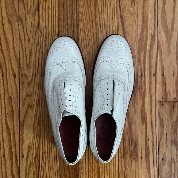 Grenson Archie Dress Shoe - White Archie | Mens Gibson Brogue in Tan Calf Leather with a White  main image 3